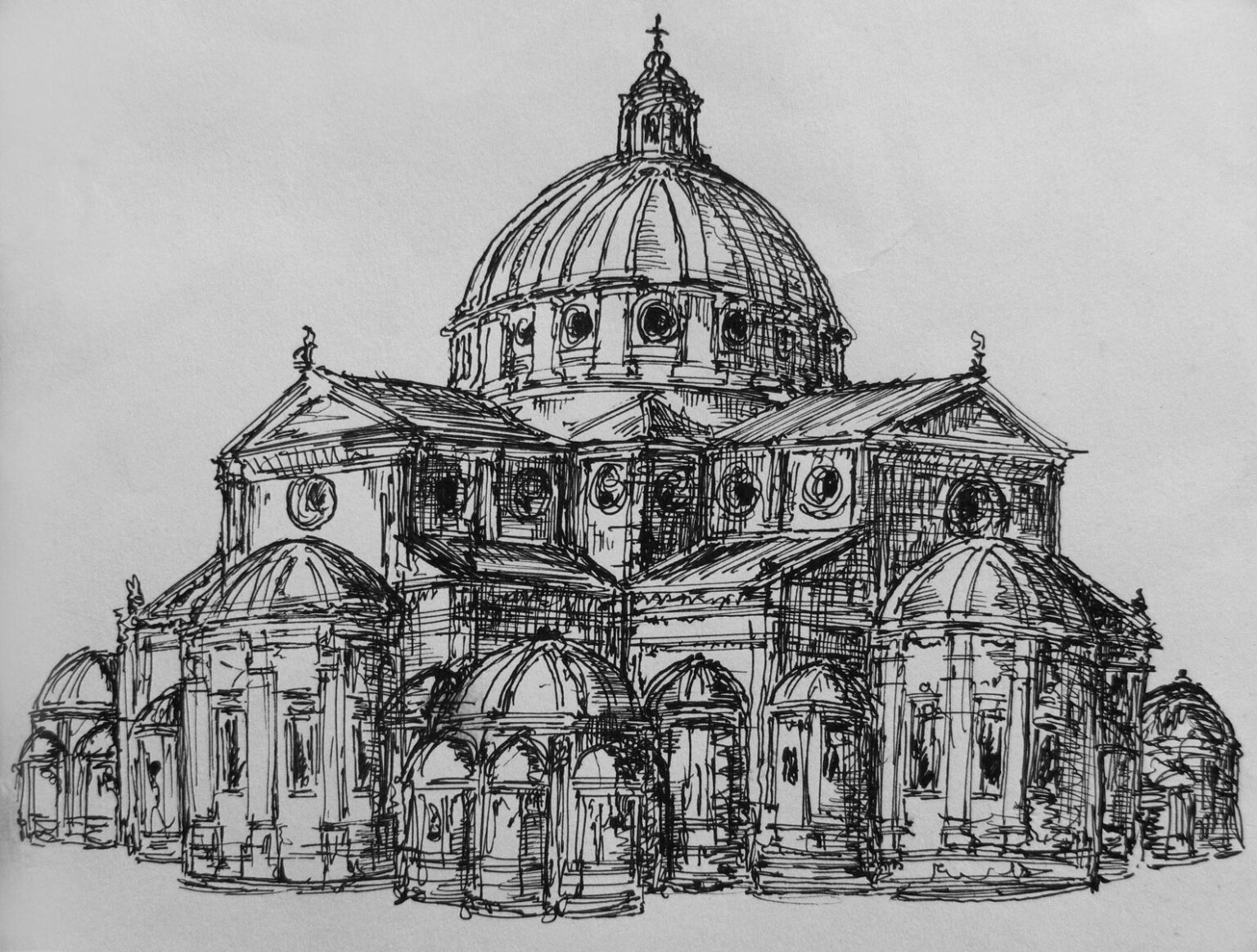 Pavia, Dom. Ursprüngliches Projekt von Donato Bramante