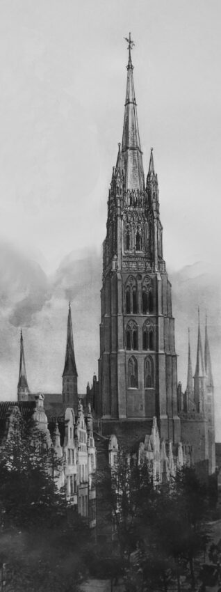 Danzig: Perspektive des Turms von der Langgasse.