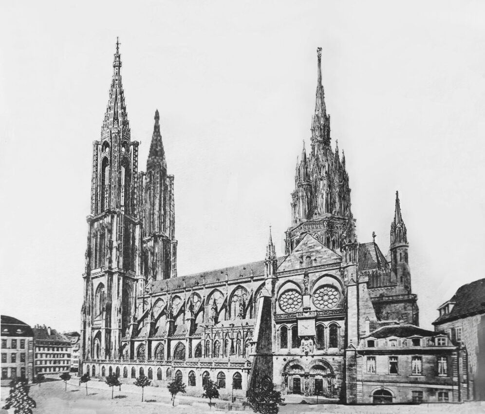 Straßburger Münster. Perspektivische Ansicht des eben dargestellten mit Kuppelturm.