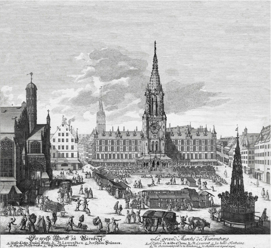 Nürnberg: Stadtturm Dürers mit Standort Kaufhalle.