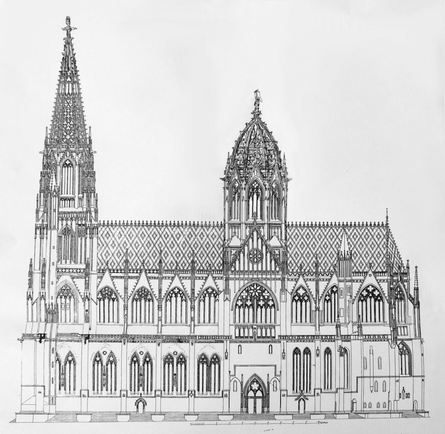 Regensburg Dom mit Vierungsturm Ansicht Süd.