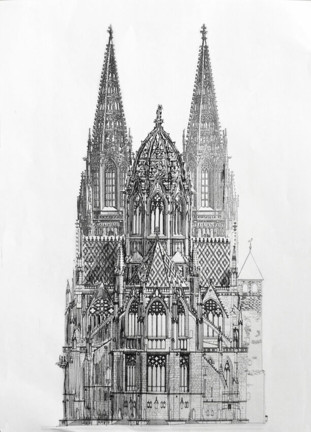 Regensburg Dom mit Vierungsturm Ansicht Ost.