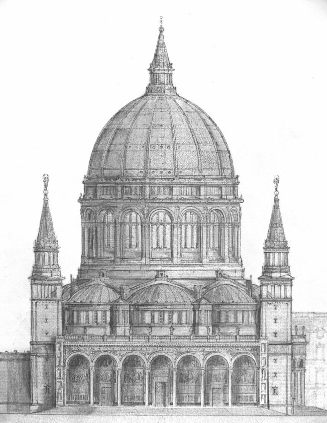 Berlin. Dom nach dem Plan Bernhard Kolschers von 1867.