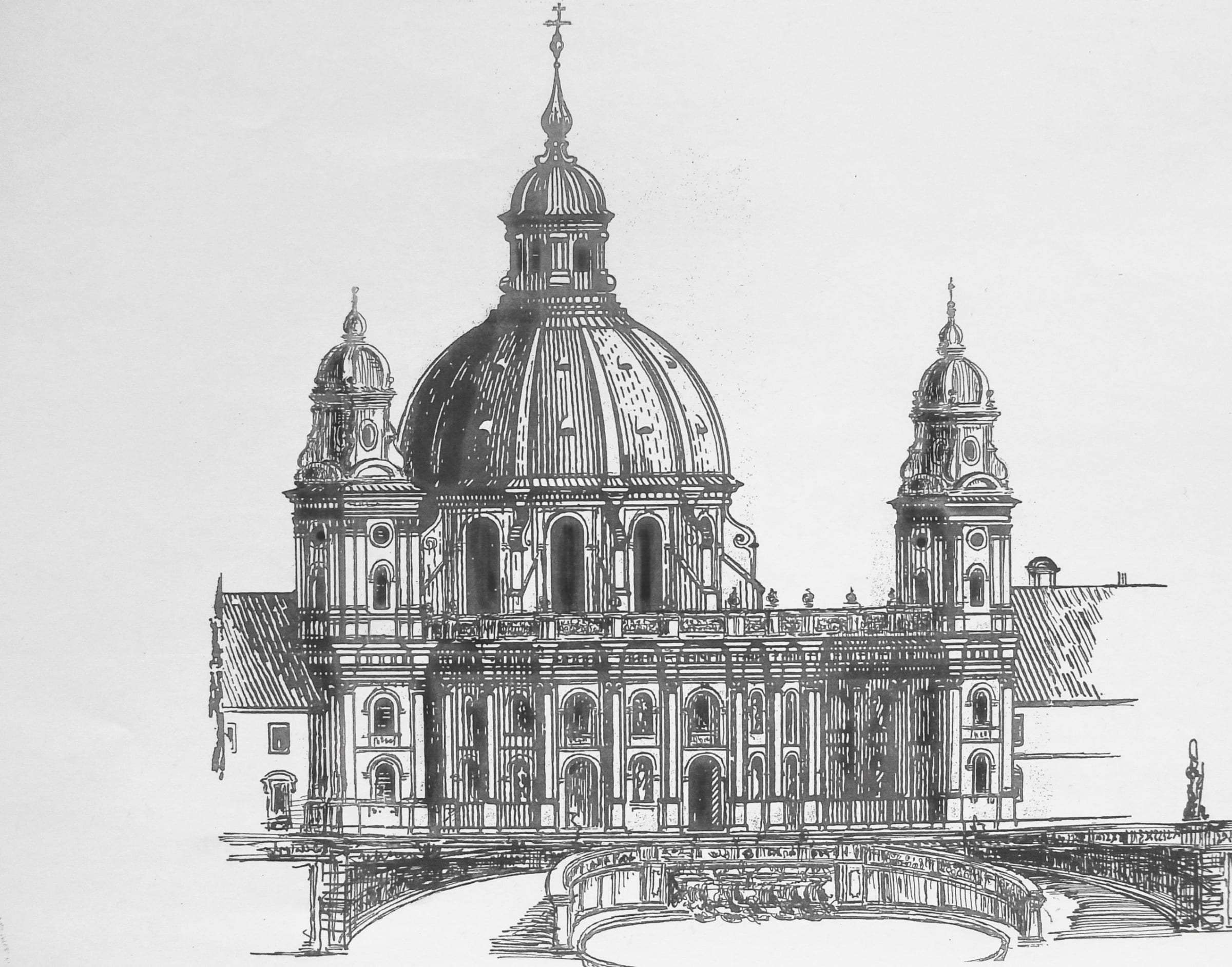 Kloster Ettal. Ansicht der Fassade