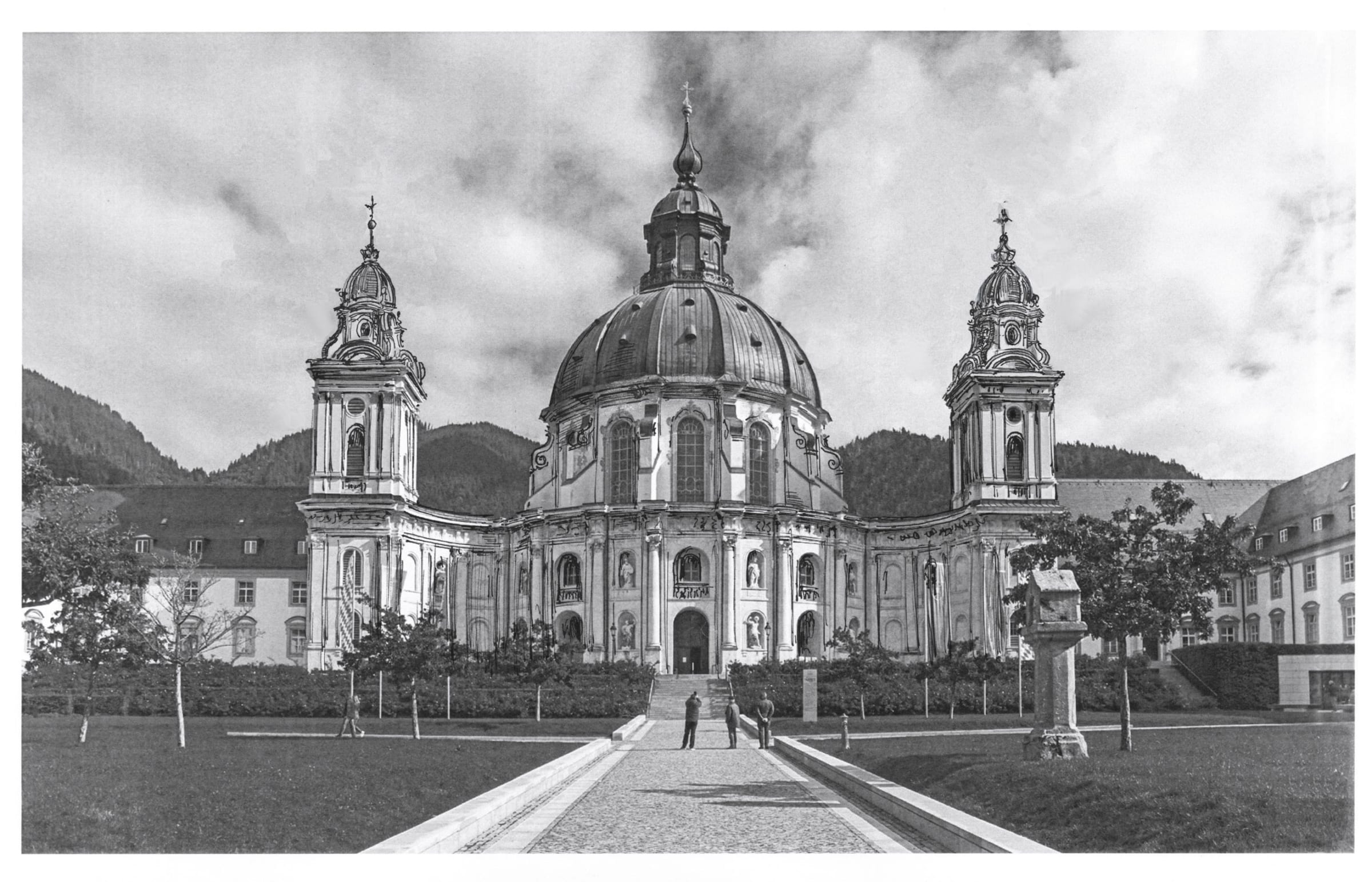 Kloster Ettal. Perspektive frontal