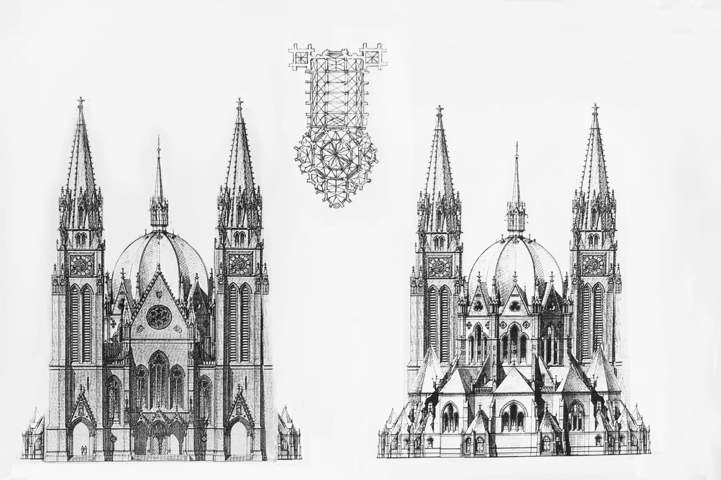 Vischerad. Neue Peter-Paulskirche Aufrisse