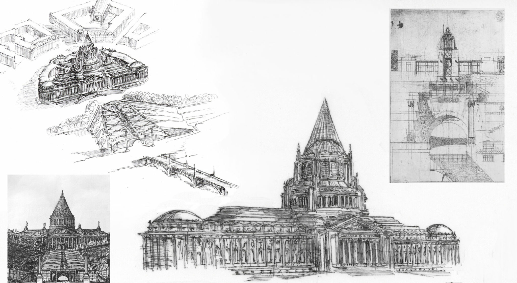 Prag. Parlament und Libuscha-Denkmal. Vorentwürfe und Ideen