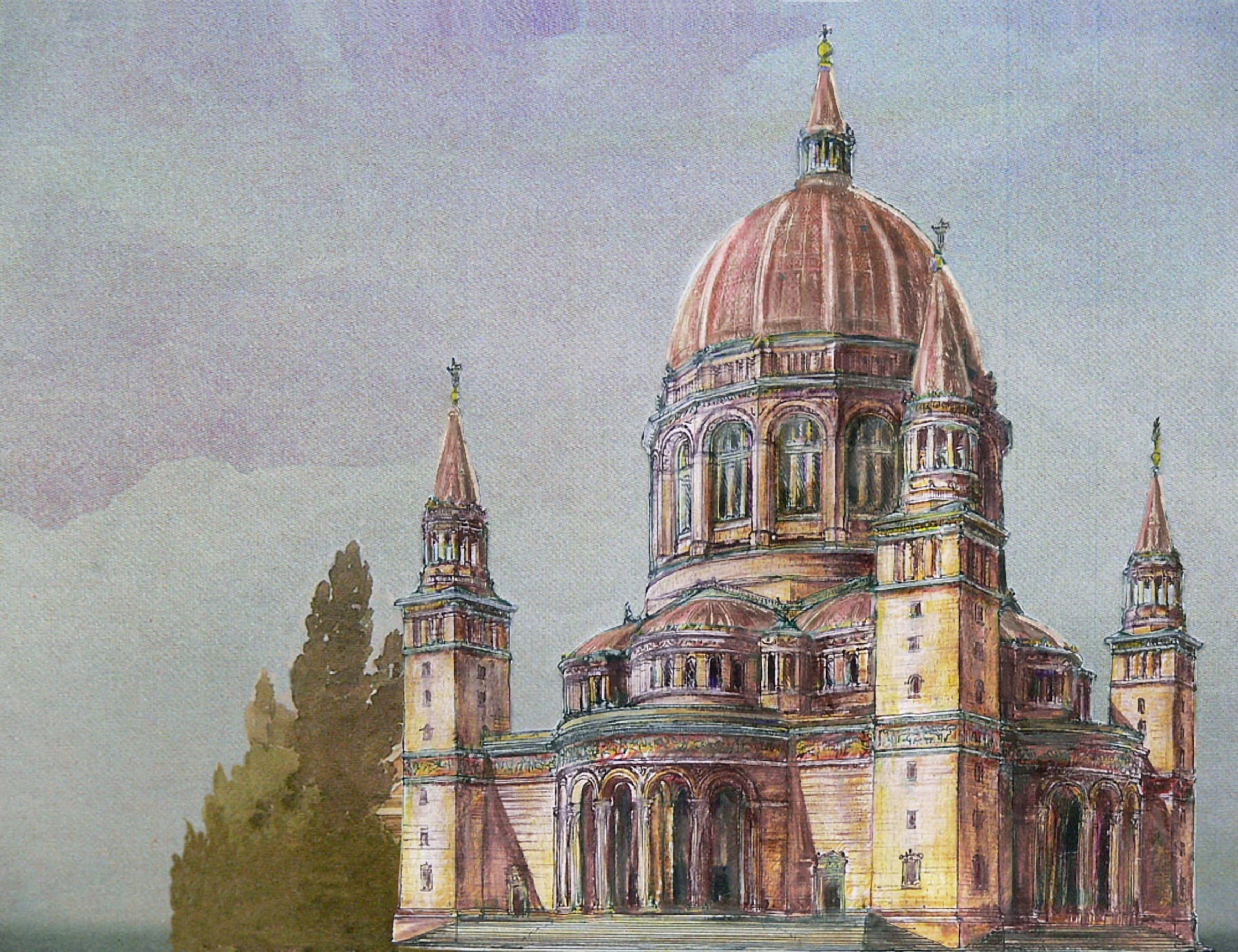 Dombau Bernhard Kolscher 1867 in Farbe