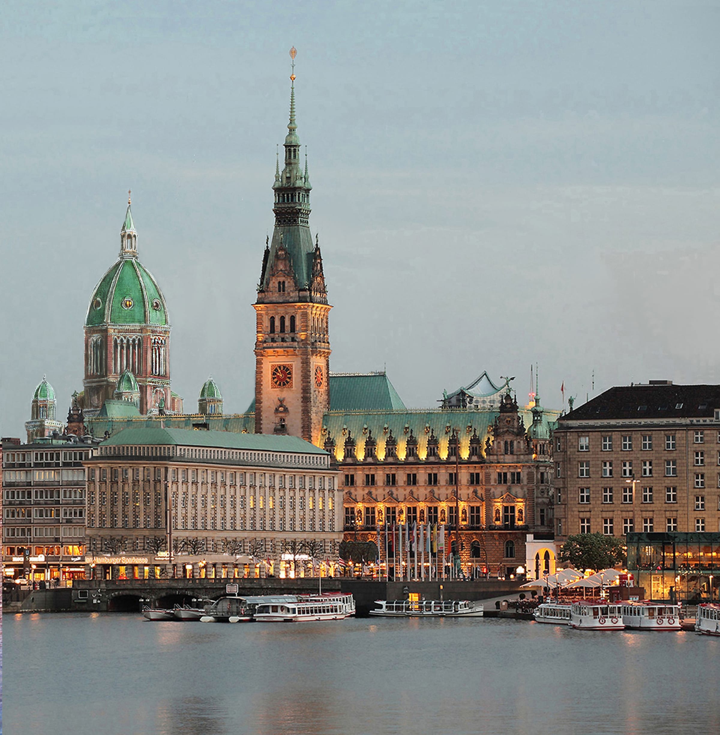 Panorama von der Alster.