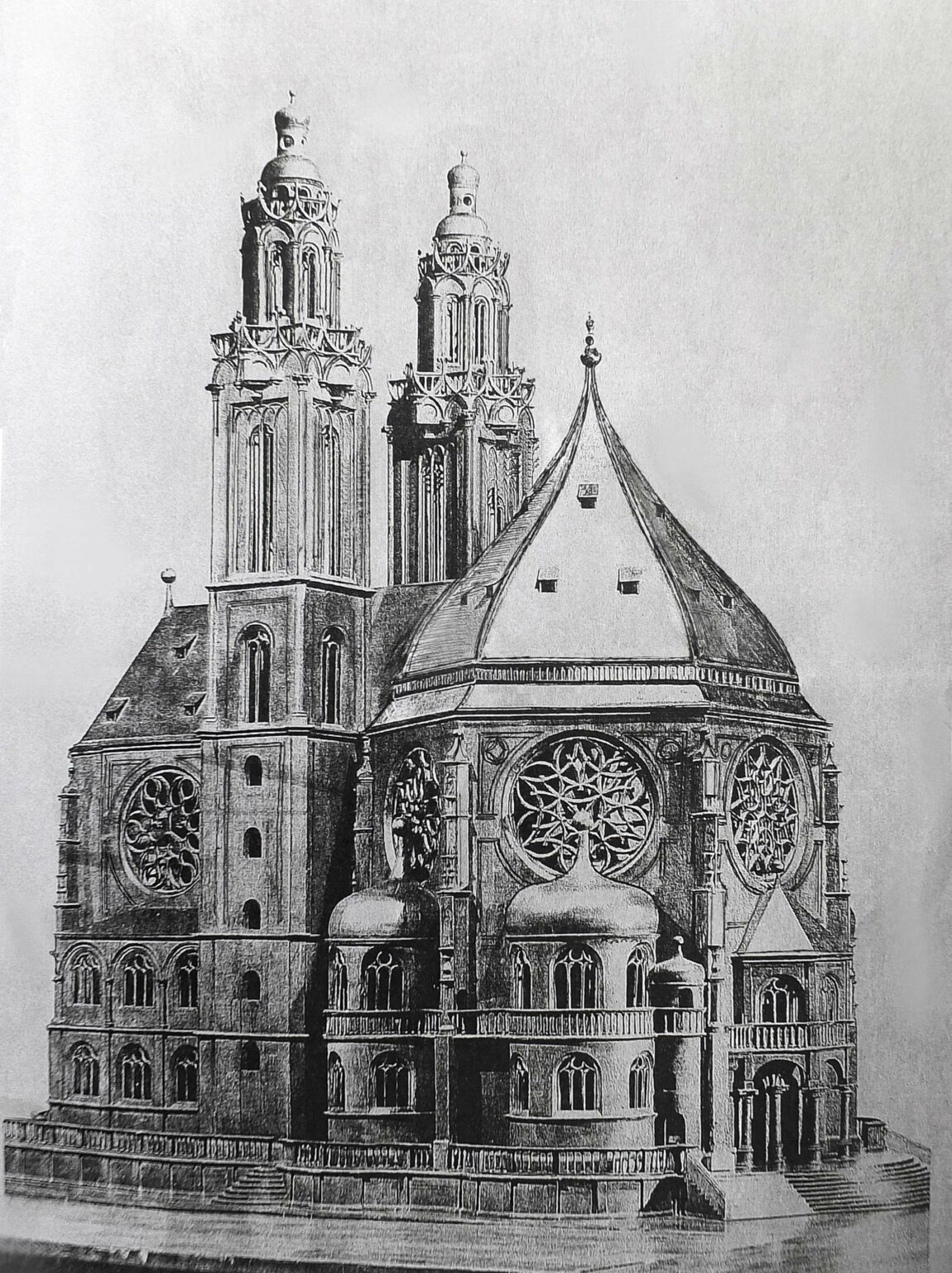 Regensburg Pfarrkirche Zur Schönen Maria als verändertes Modell.