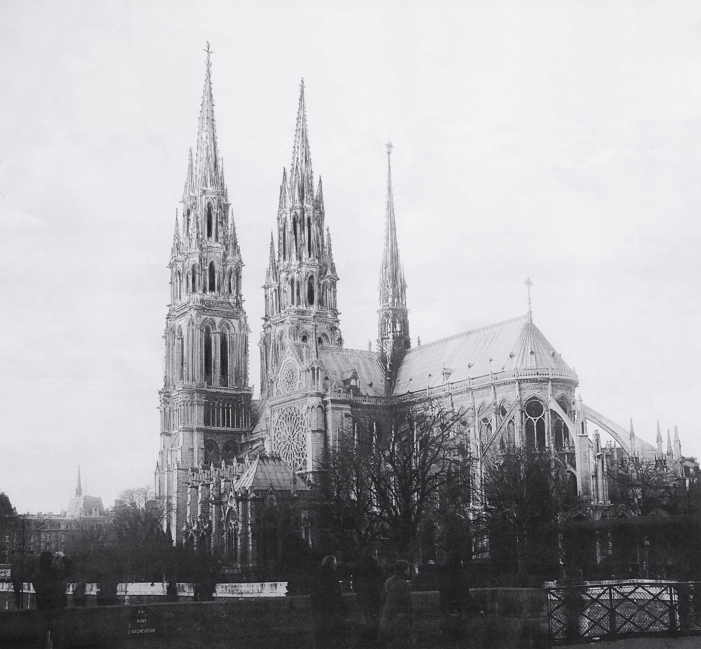 Notre Dame in Paris mit vollendeten Türmen.