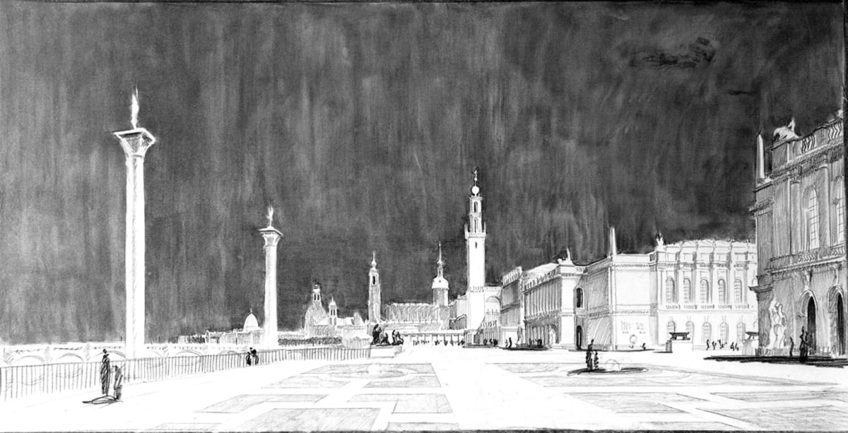 Dresden. Museumsufer nach Generalplan von Wilhelm Kreis und Paul Andrae. Terrasse.