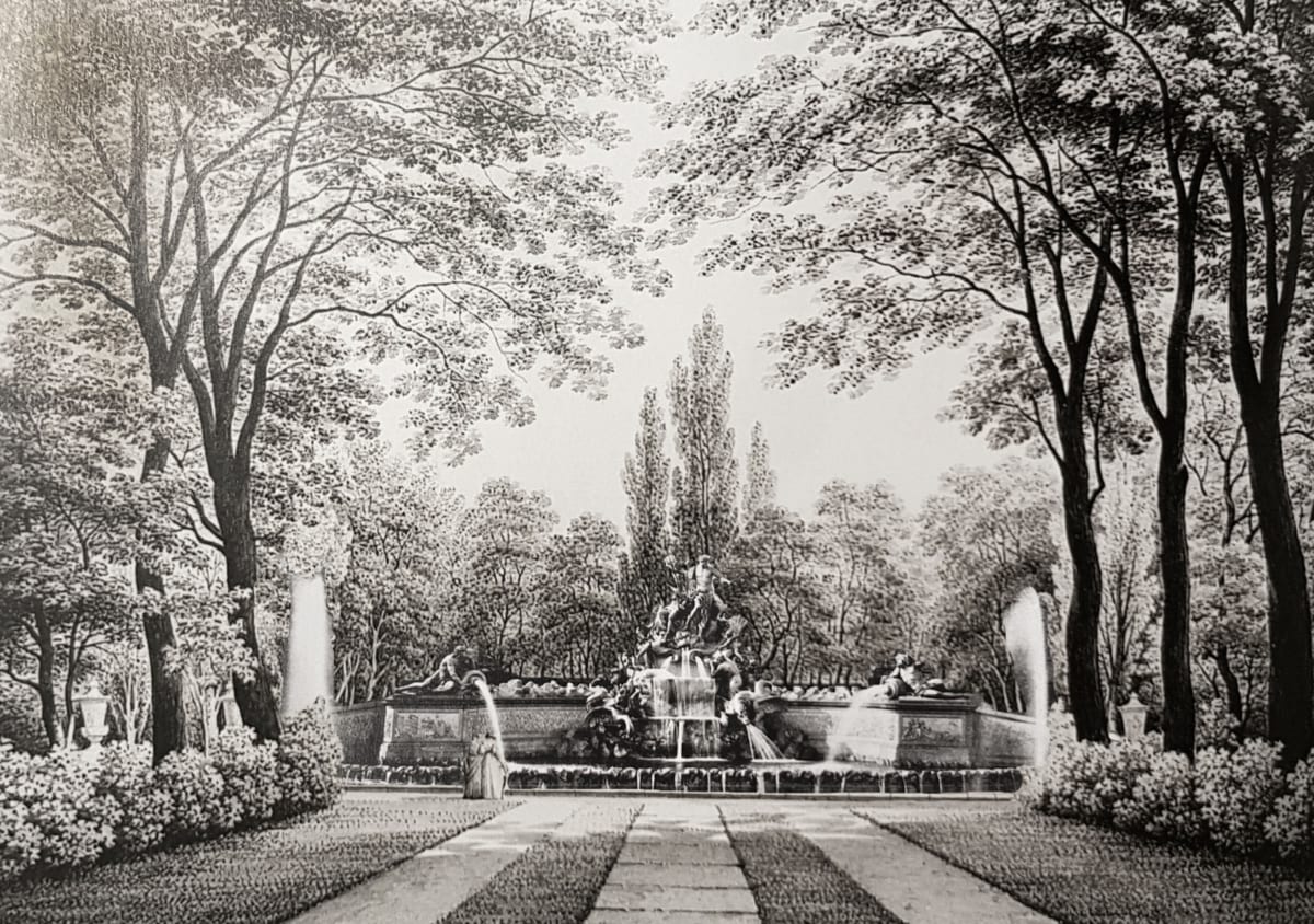 Dresden. Brühlscher Brunnen im Garten des Japanischen Palais.