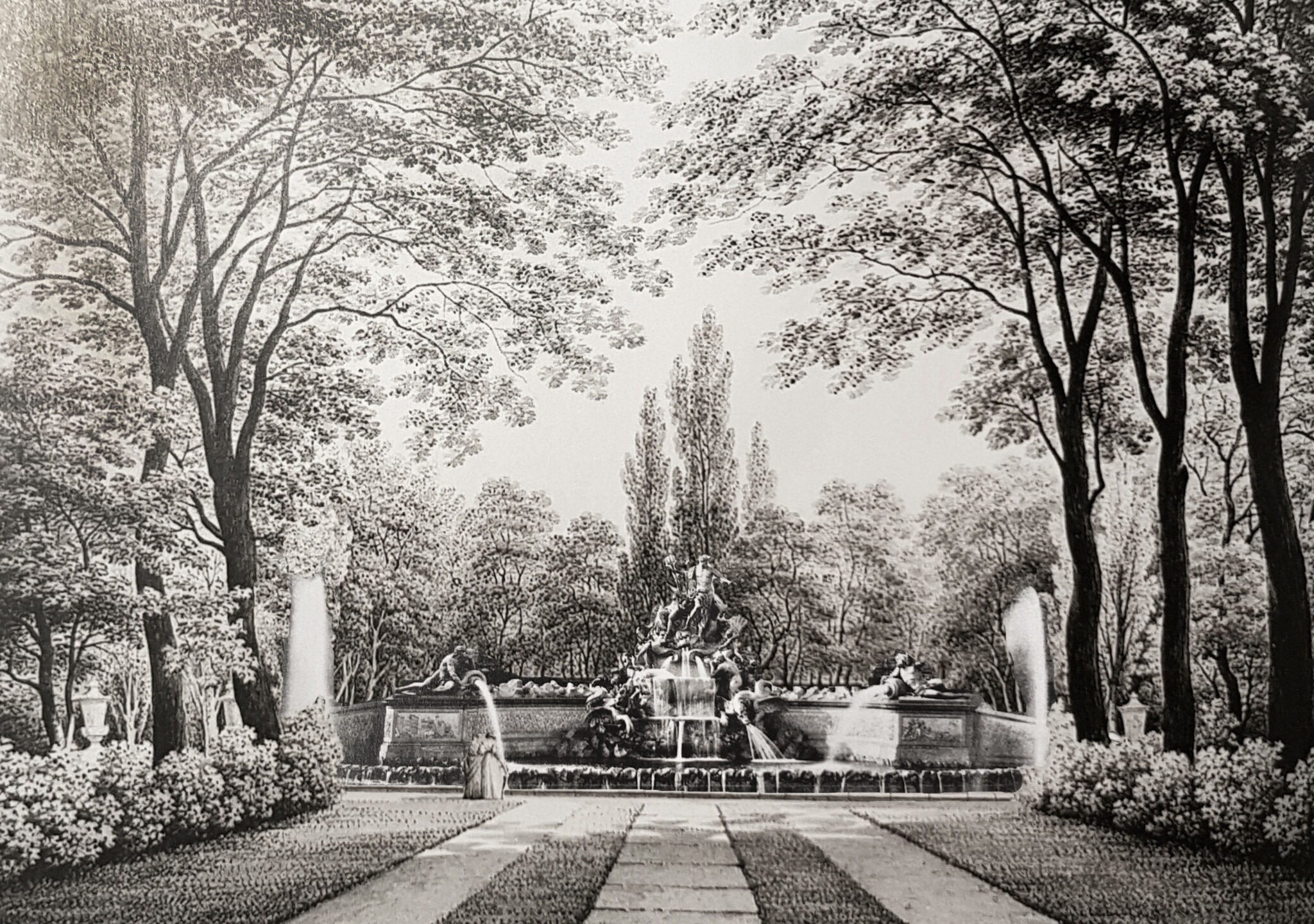 Dresden. Brühlscher Brunnen im Garten des Japanischen Palais.