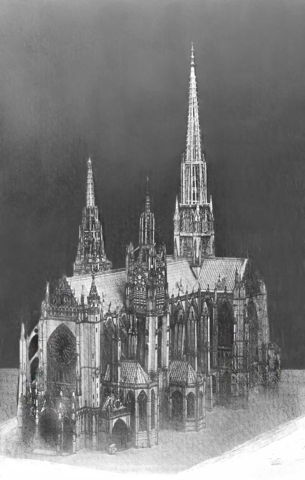 Kathedrale von Metz mit drei großen Türmen