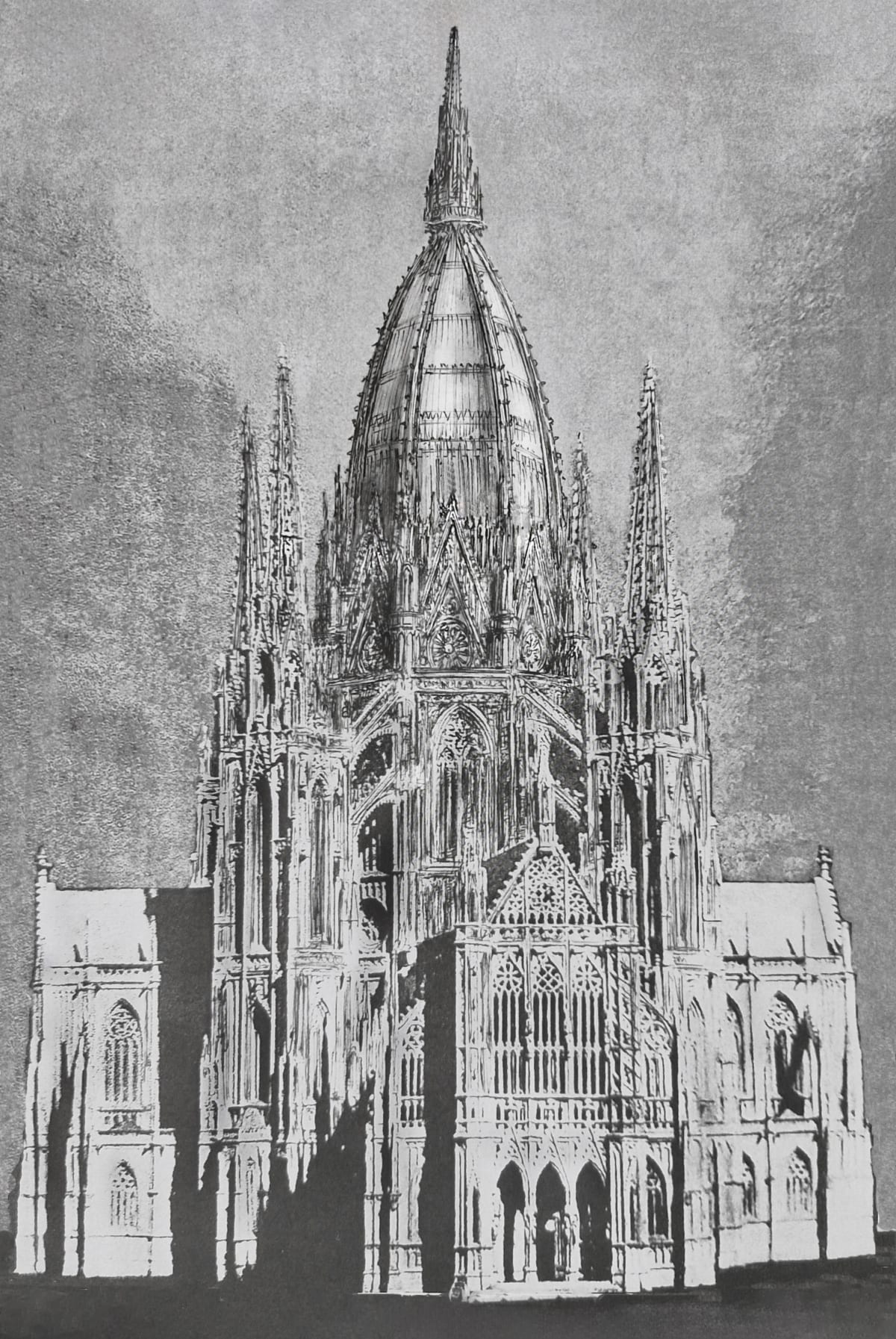 Plan Försters zur Votivkirche mit erhöhter zentraler Kuppel
