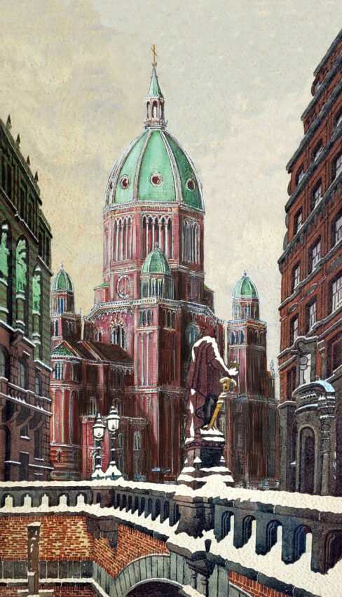 St. Nikolai aus Sicht der Trostbrücke.