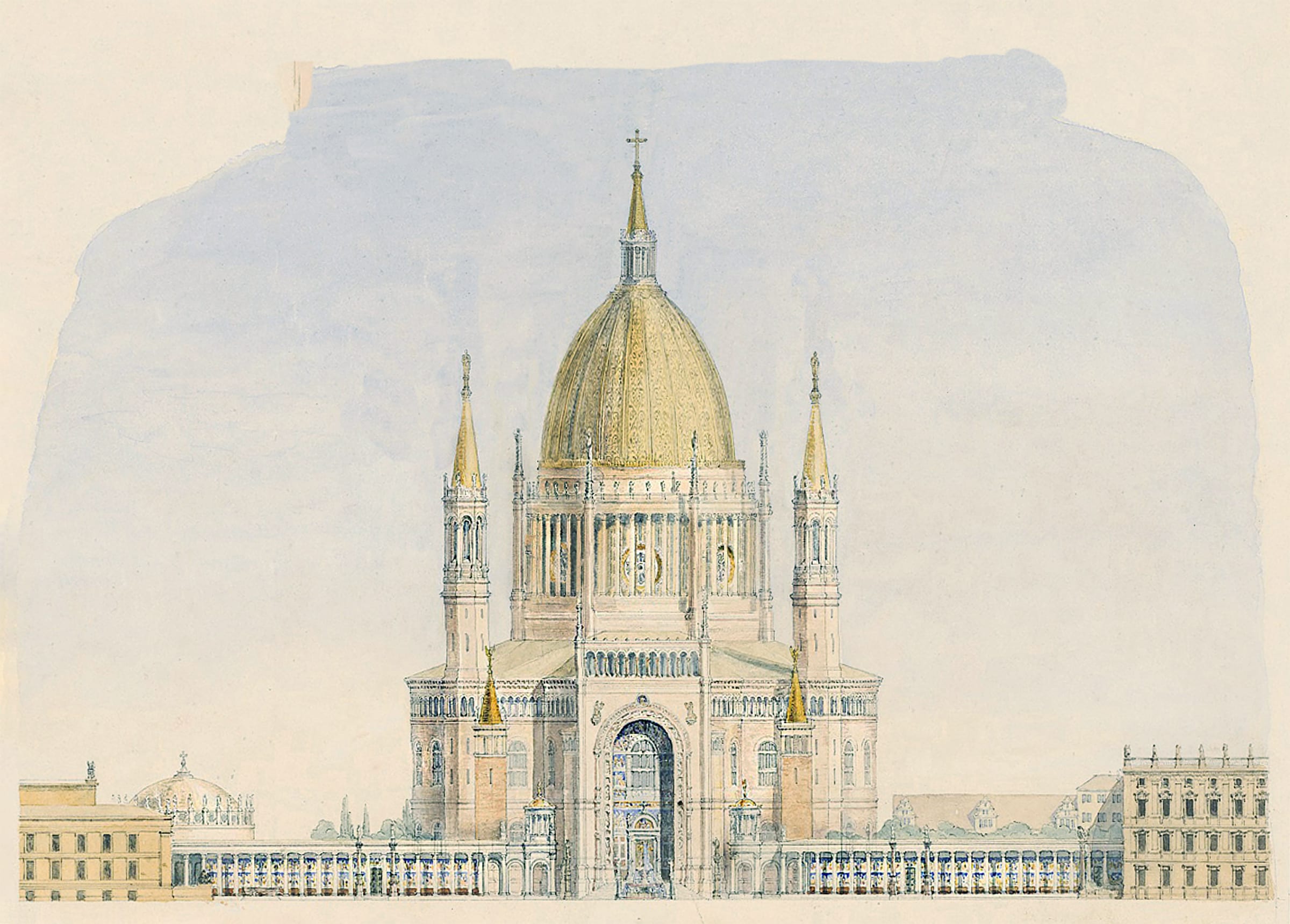Entwurf Berliner Dom in Farbe von Ferdinand Quast