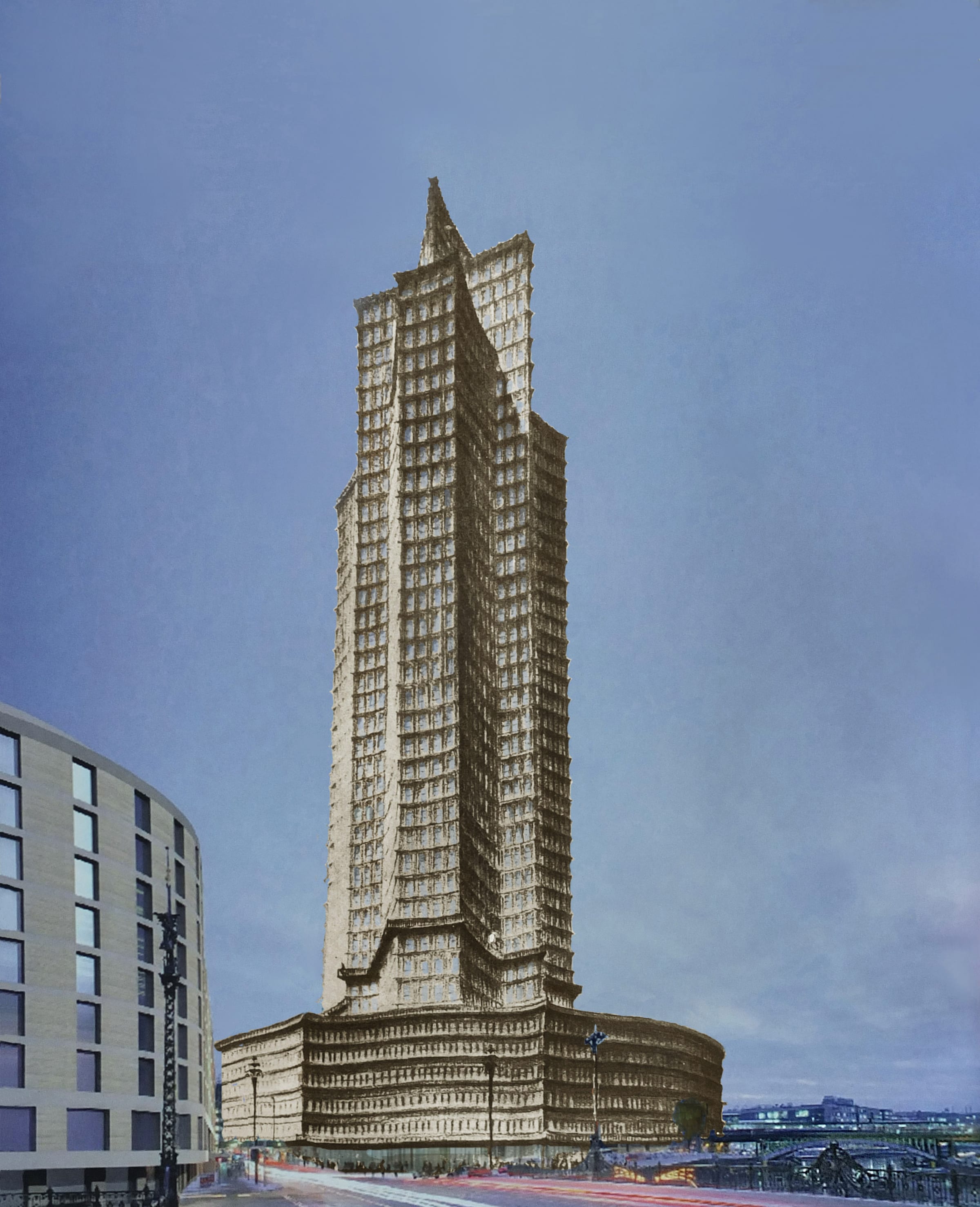 Projekt Hochhaus am Bahnhof Friedrichsstraße im Stil Paul Andraes