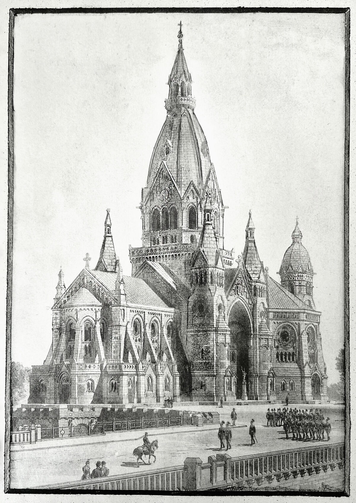 Dresden. Neustadt. Garnisonkirche Neuromanischer Plan.