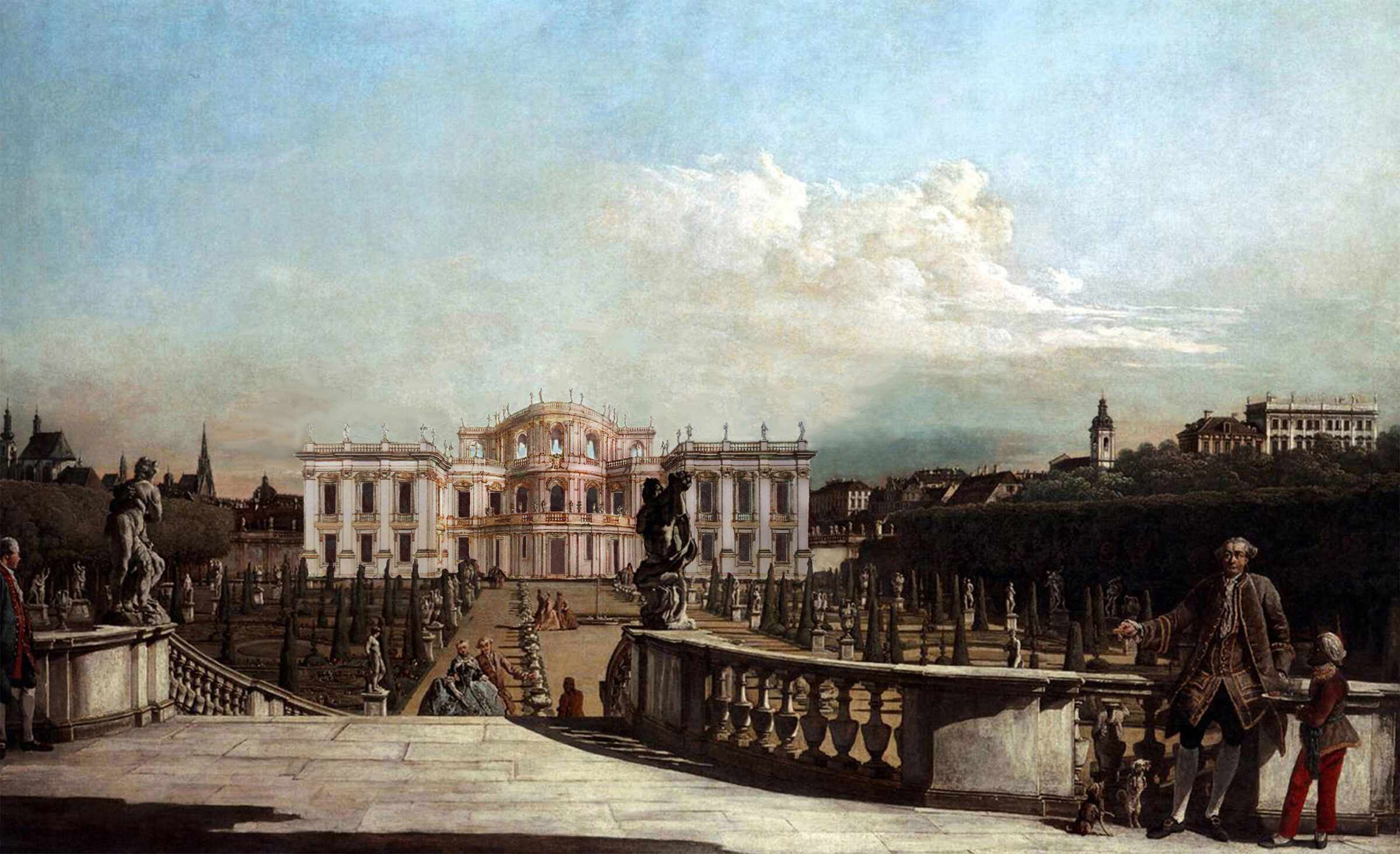 Farbdarstellung des Palais Liechtenstein nach Idealentwurf J.B. Fischer von Erlach