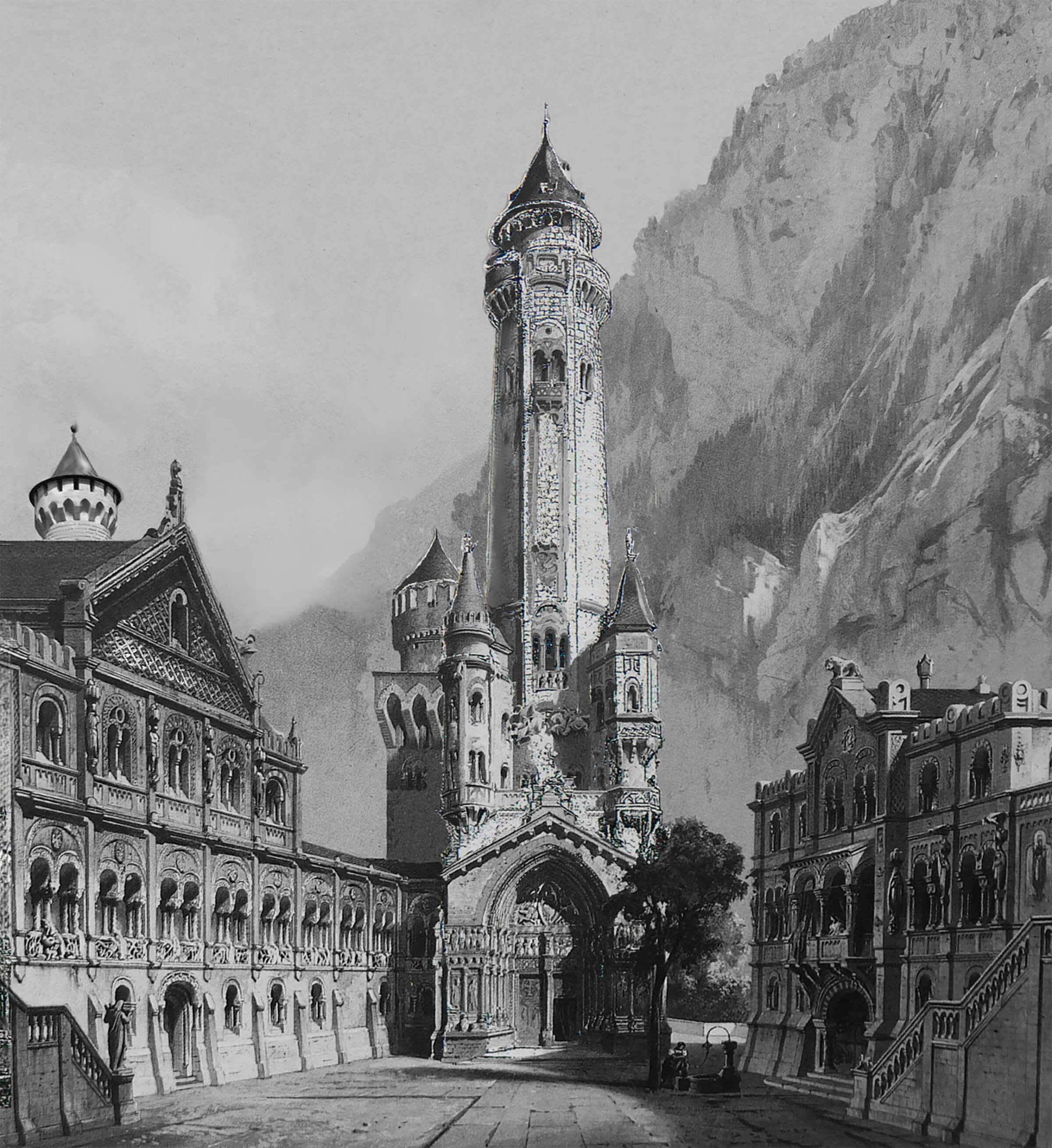 Schloss Neuschwanstein Ansicht von Südwest