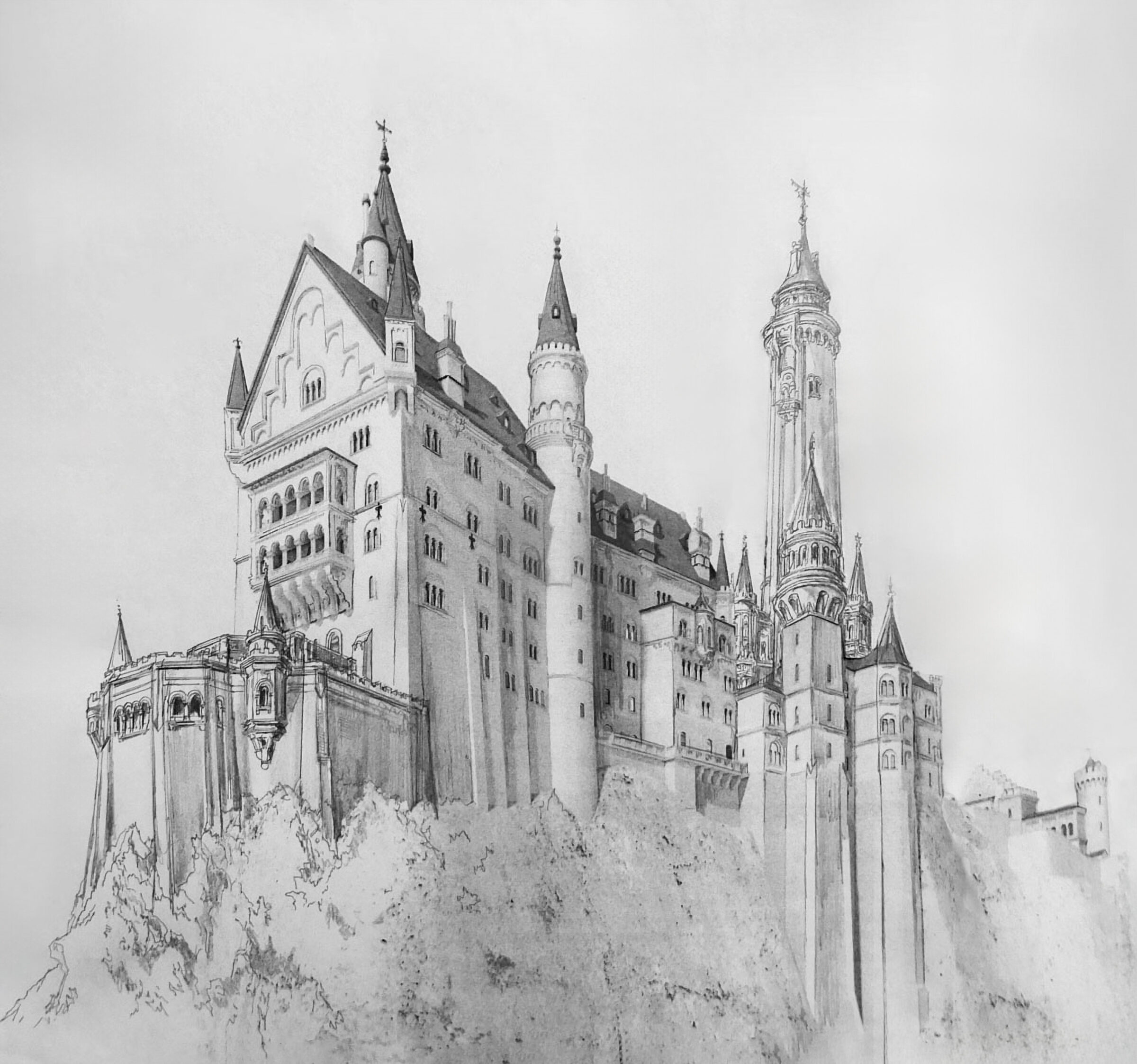Schloss Neuschwanstein Ansicht von Südwest