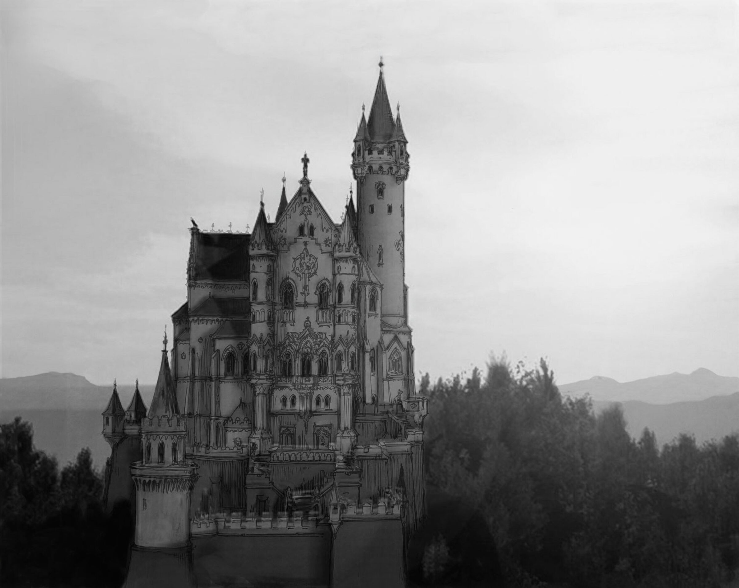 Burg Falkenstein Perspektive von Süden