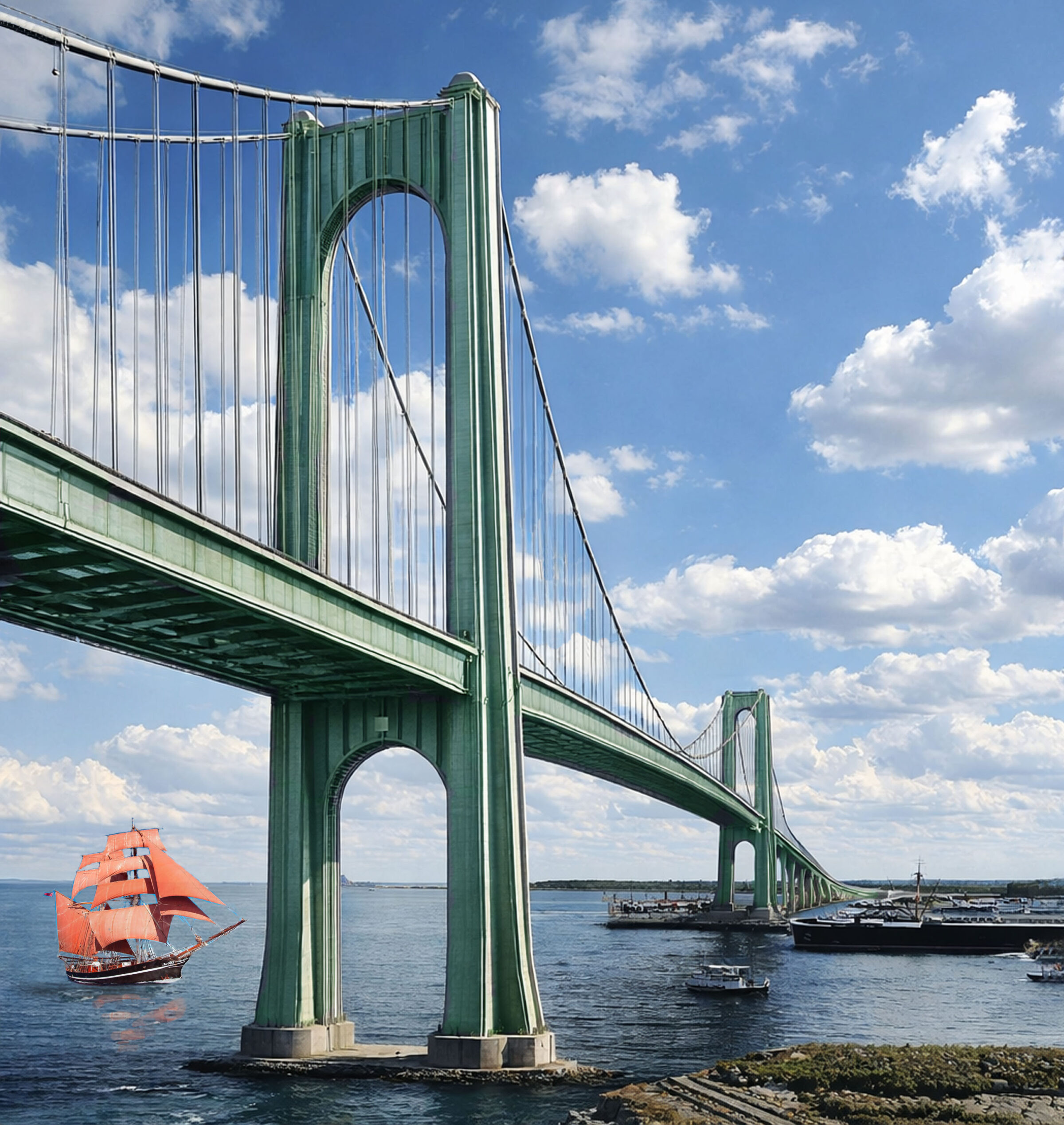 Ansicht der Großen Elbbrücke als Alternativentwurf zur NS-Planung