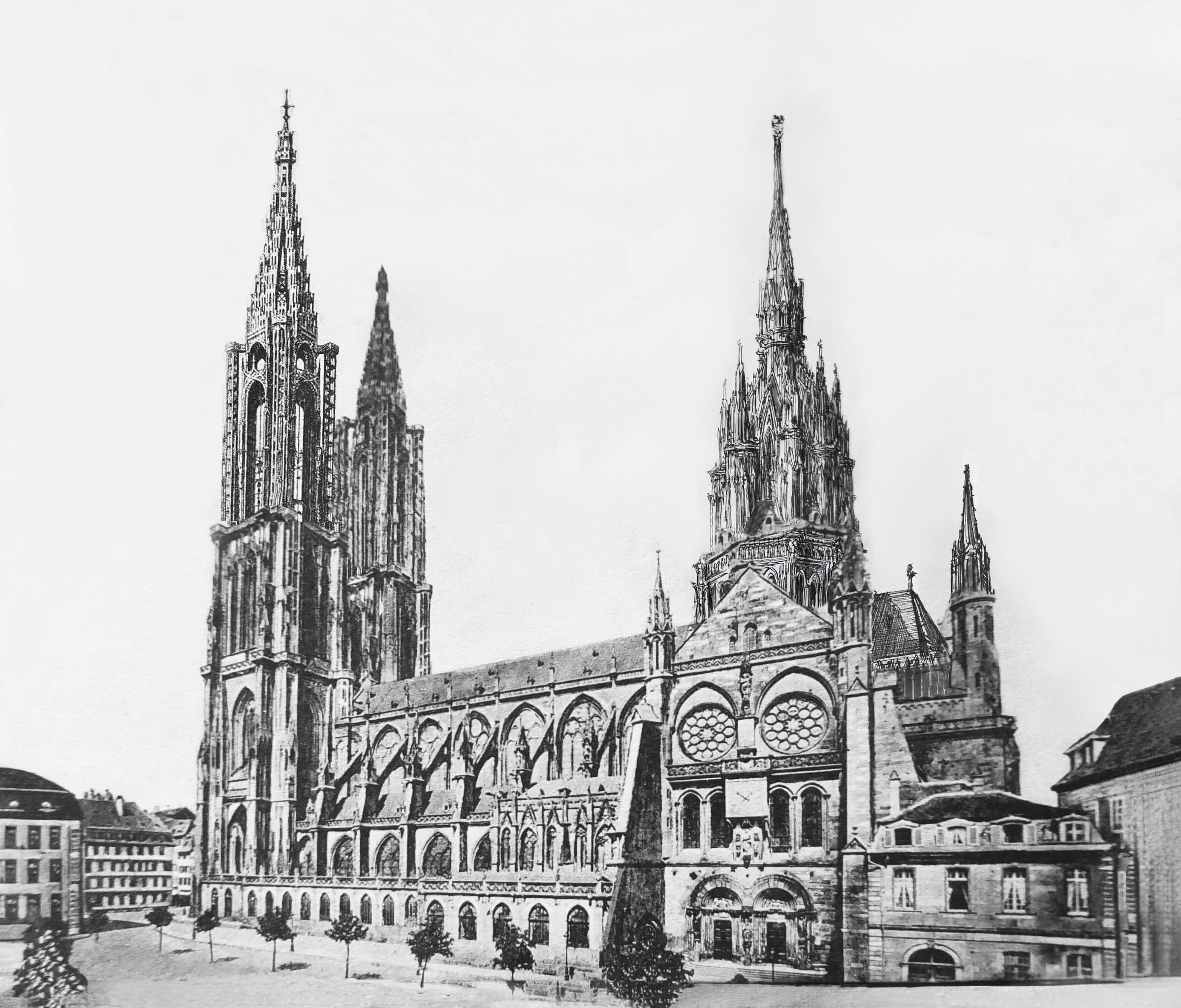 Straßburger Münster. Perspektivische Ansicht des eben dargestellten mit Kuppelturm.