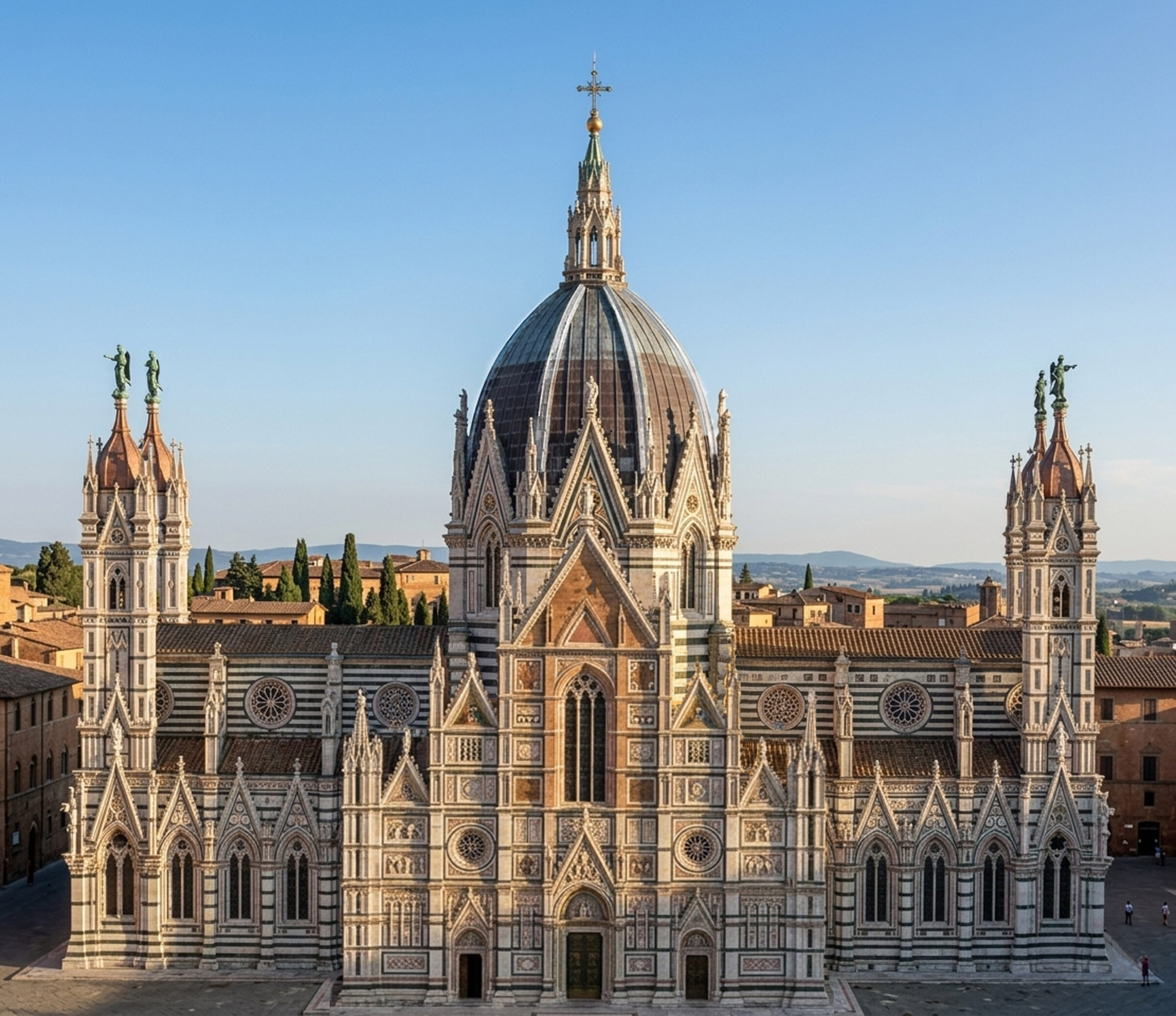 Der große Plan für St. Petronio von Arriguzzi um 1516 im nachgotischen Stil mit etwa 120 Meter hoher Vierungskuppel.